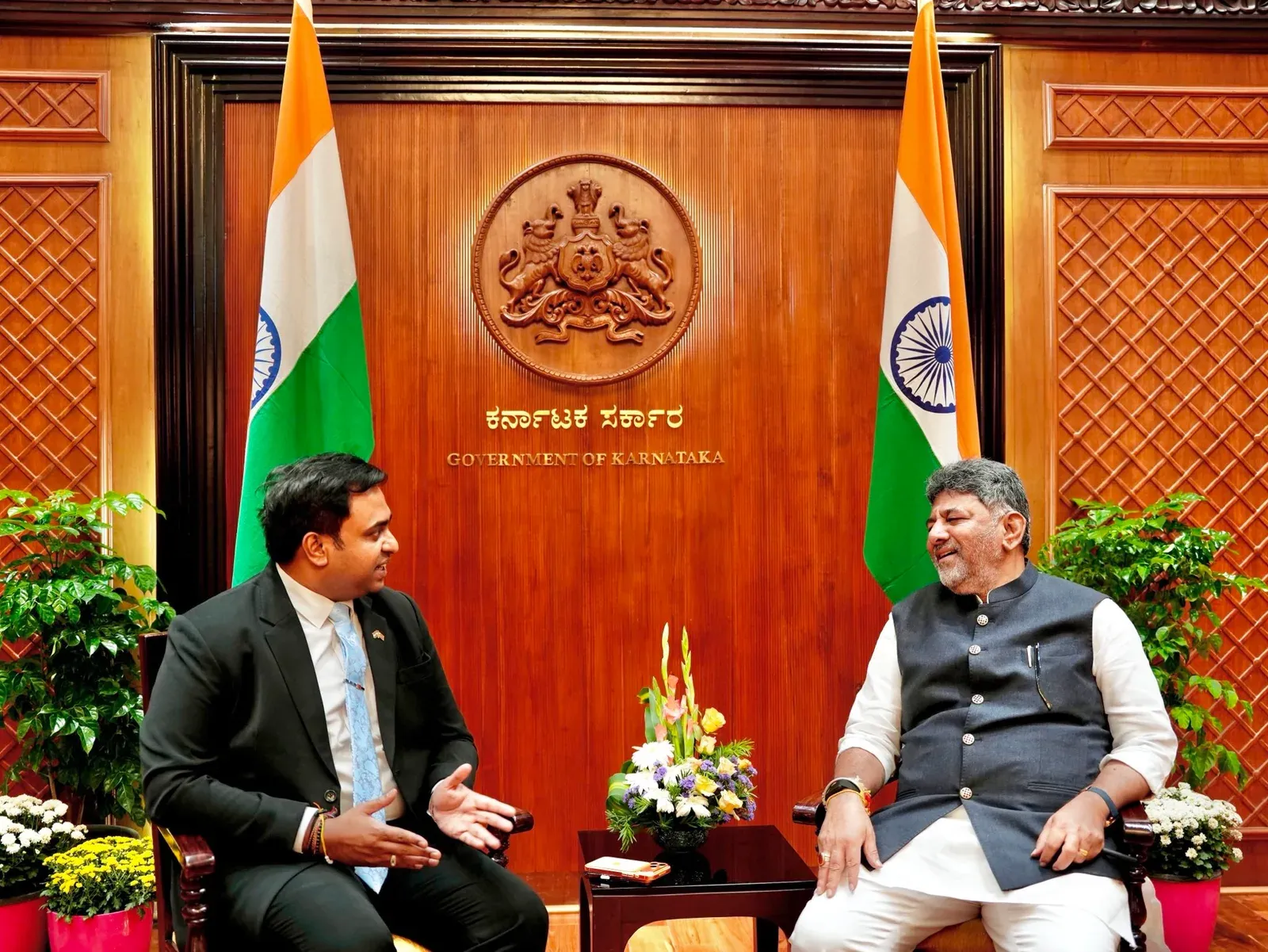 CM Shivakumar Meets Sri Lanka Deputy High Commissioner at Vidhana Soudha