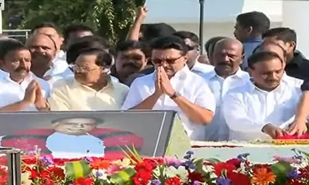 Did CM Stalin Lead DMK Tributes as Thousands Gathered at Marina for Annadurai’s 57th Death Anniversary?