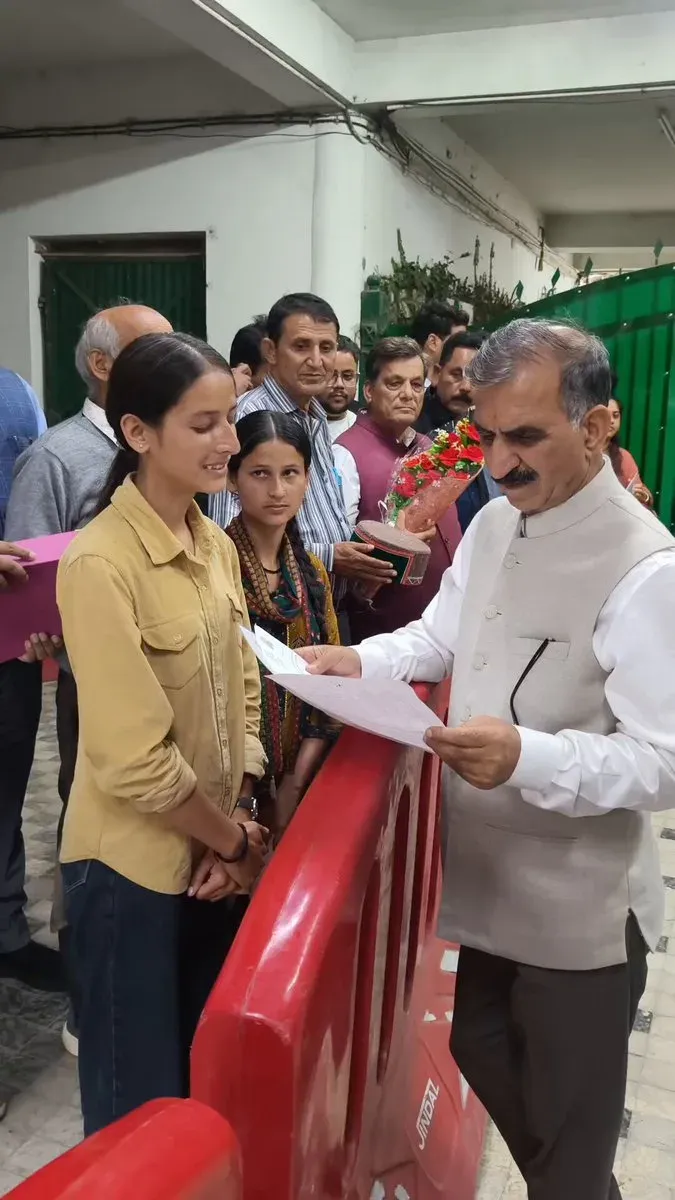 CM Sukhu grants Rs 1 lakh each to two sisters at Jan Sunwai