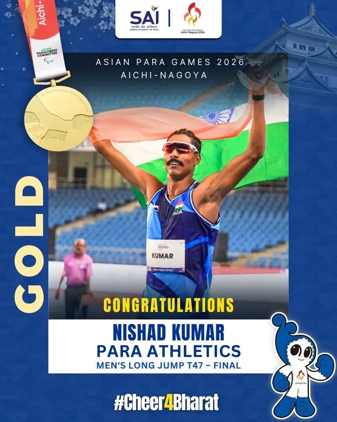 CM Sukhu hails Nishad Kumar's gold at Asian Para Games