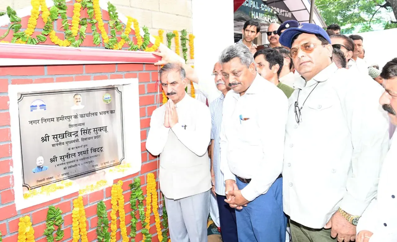 CM Sukhu Lays Foundation of Nagar Nigam Office in Hamirpur