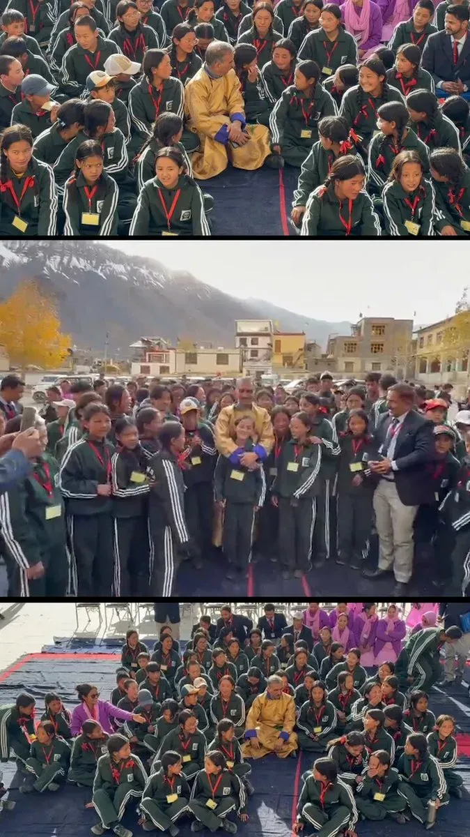 CM Sukhu Sits on Floor With Students in Remote Kaza School