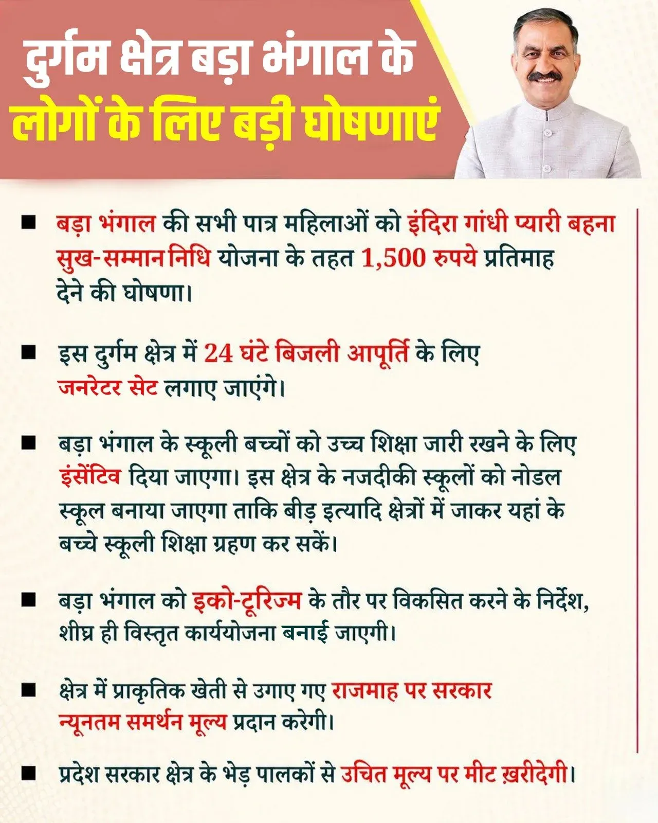 CM Sukhu Visits Remote Bara Bhangal, Announces Key Welfare Measures