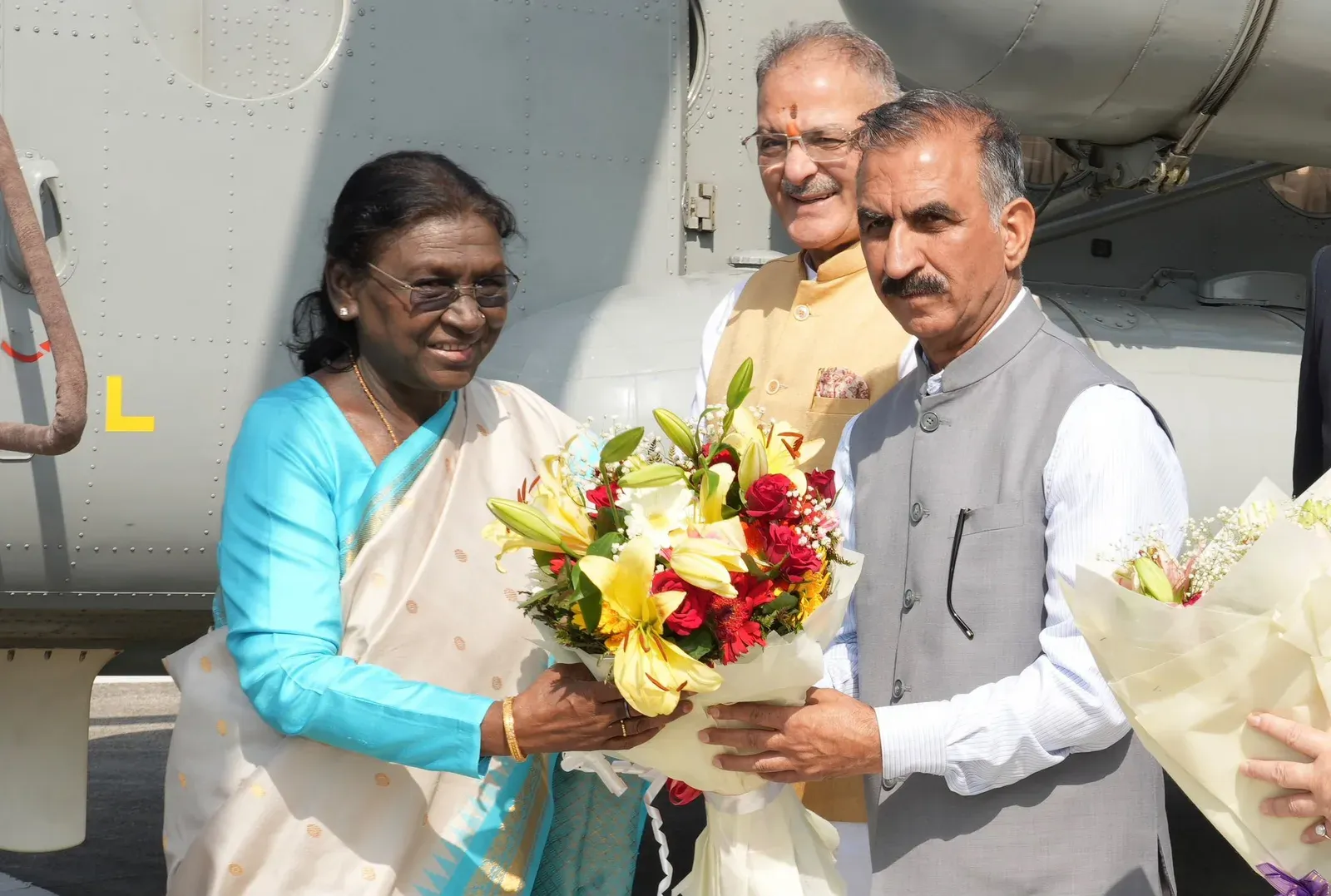 CM Sukhu Welcomes President Murmu in Bilaspur, Meets Nadda