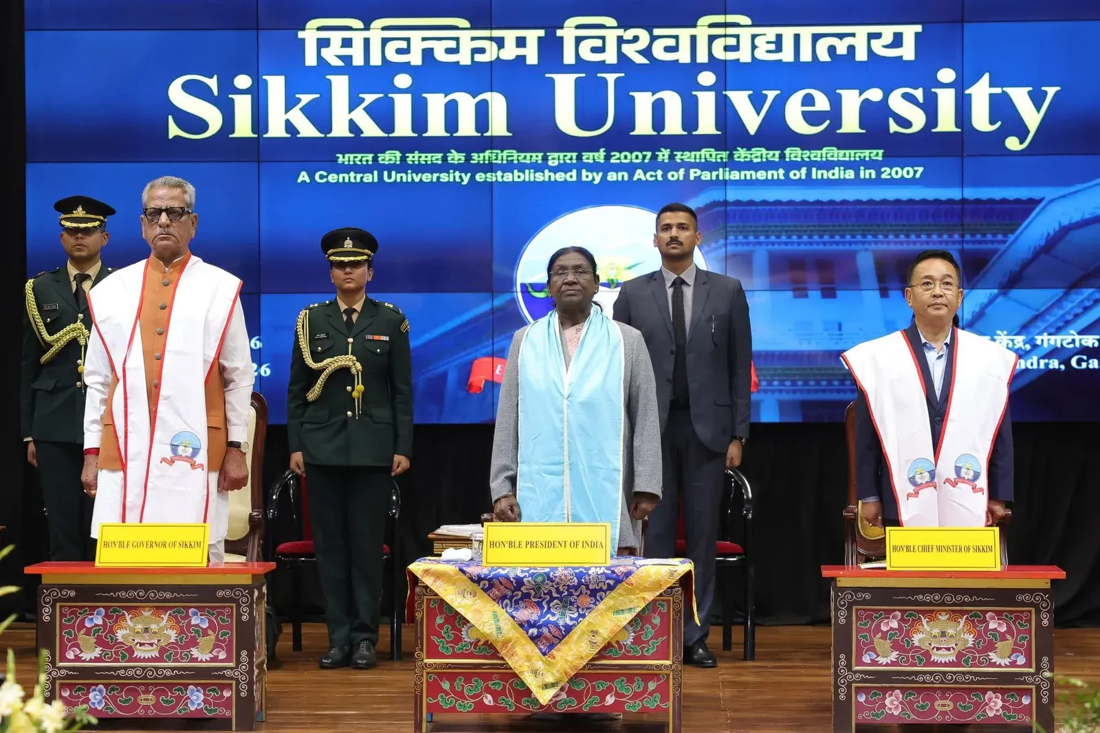 CM Tamang attends Sikkim University 7th Convocation with President Murmu