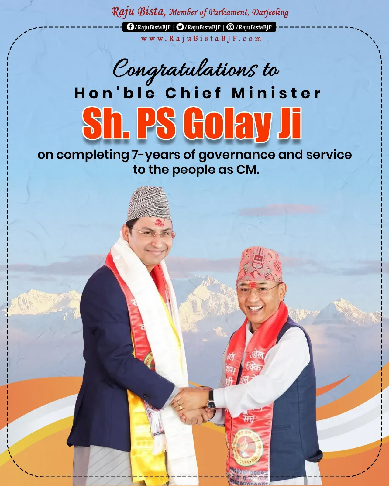 CM Tamang Thanks BJP MP Raju Bista for Wishes
