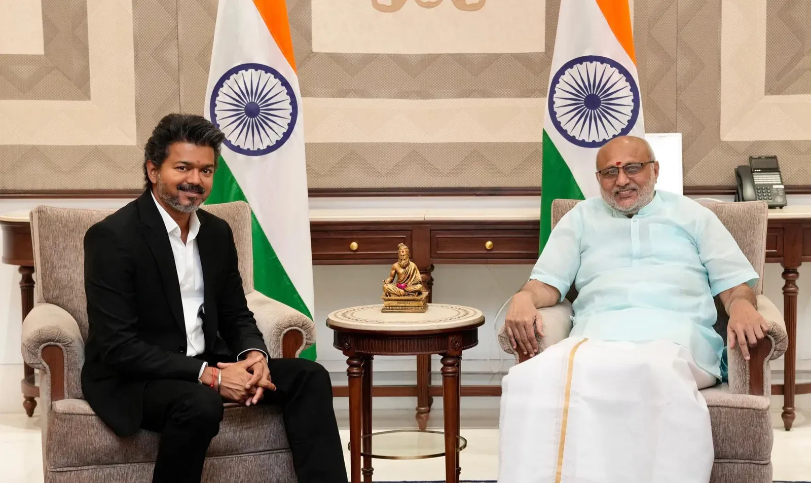 CM Vijay calls on Vice President Radhakrishnan in New Delhi