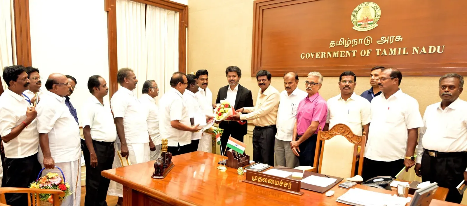 CM Vijay meets JACTO-GEO coordinators at Secretariat