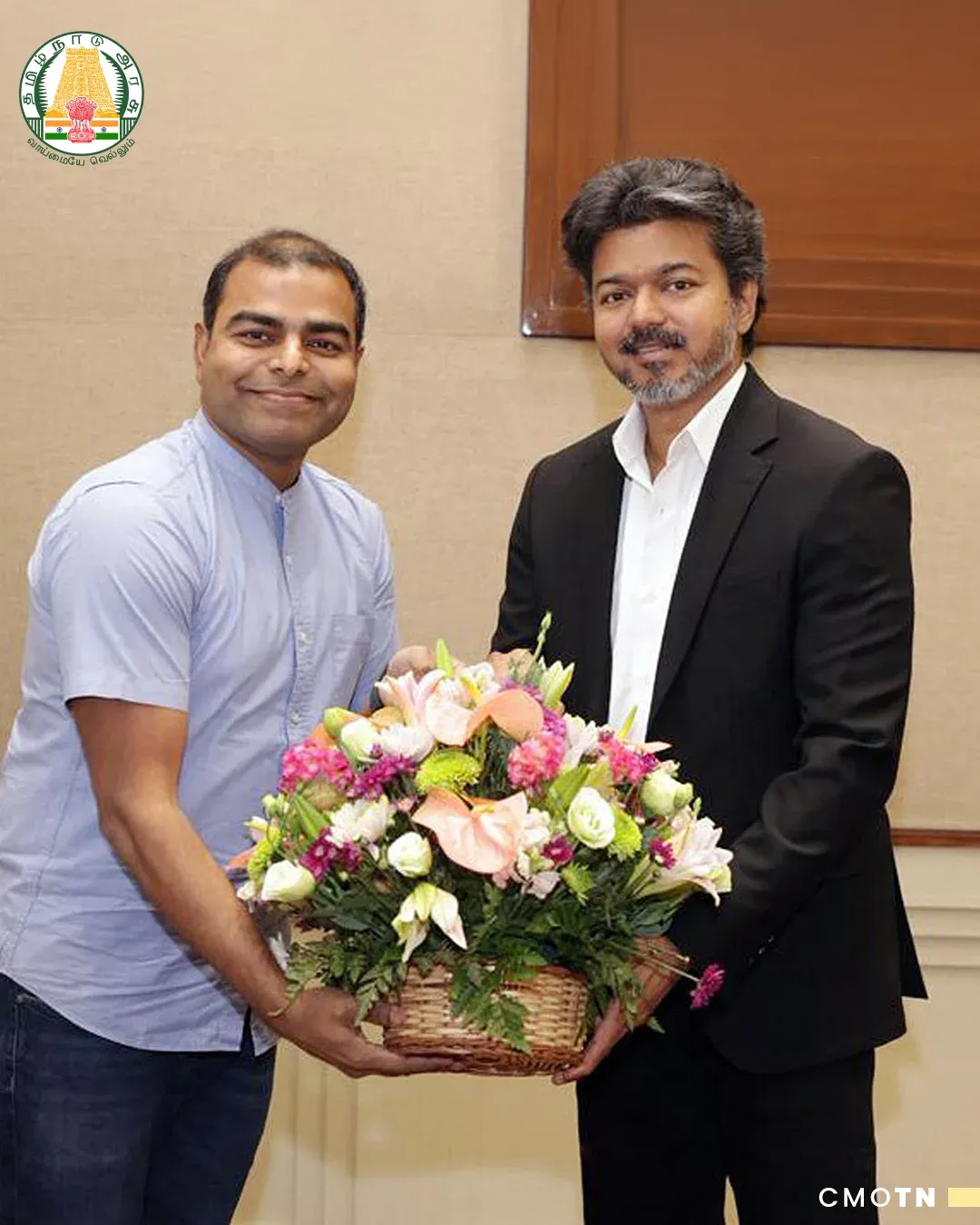 CM Vijay meets News 7 Tamil MD at Tamil Nadu Secretariat