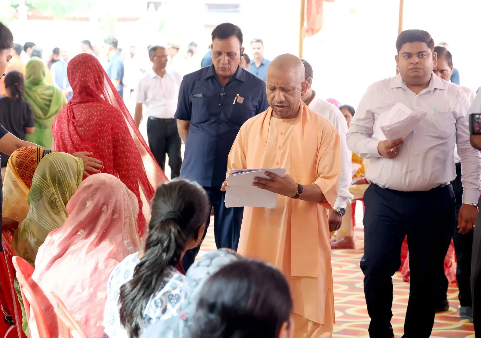 CM Yogi Holds Janata Darshan at Gorakhnath Mandir, Hears Public Grievances
