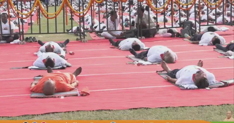 CM Yogi joins mass yoga session in Jhansi on Yoga Day
