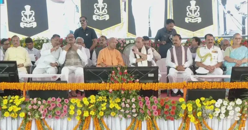 CM Yogi joins Rajnath Singh at Nausena Shaurya Vatika launch in Lucknow