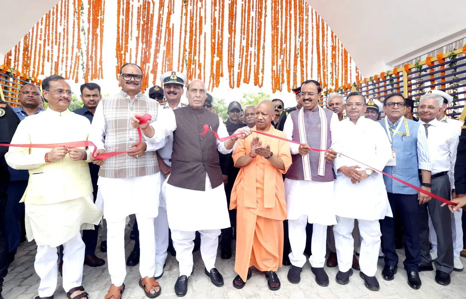 CM Yogi, Rajnath Singh Inaugurate Nausena Shaurya Vatika in Lucknow
