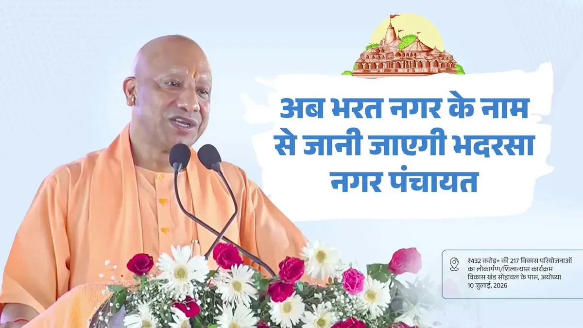 CM Yogi Renames Bhadarsa Nagar Panchayat 'Bharat Nagar'