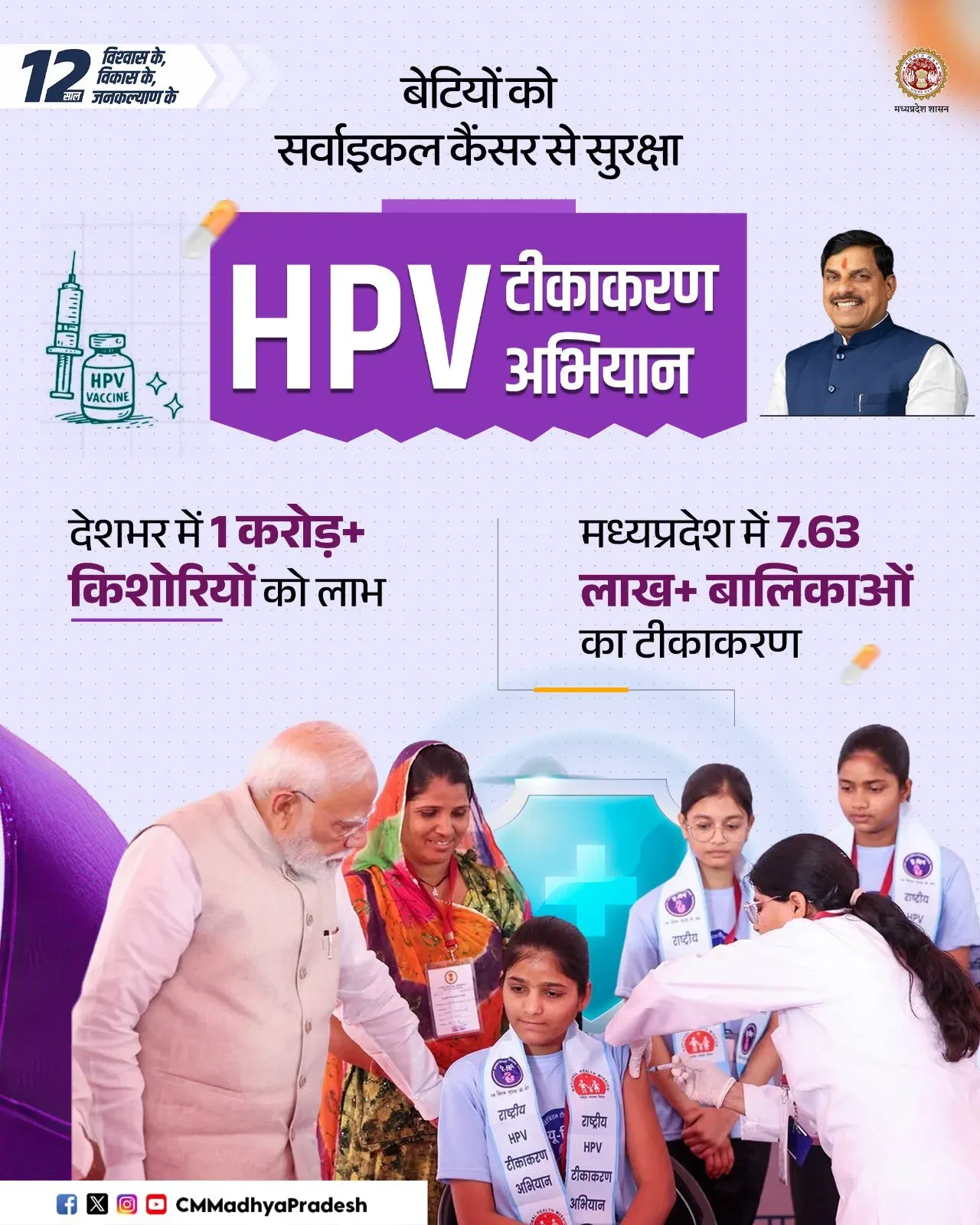 CM Yogi's MP Office: 7.63 Lakh Girls Vaccinated Against Cervical Cancer