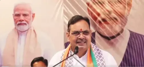 Rajasthan CM Bhajan Lal Sharma slams Congress over Emergency, EVM flip-flops at Kota rally