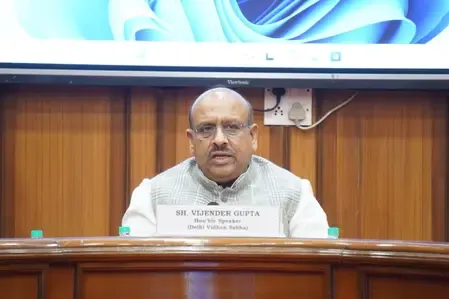 Delhi Assembly Speaker Vijender Gupta Takes Charge After Security Breach