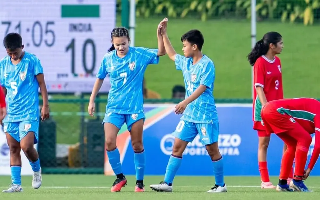 Lhingdeikim's Stunning Debut: Four Goals Propel India Women to 11-1 Victory Over Maldives