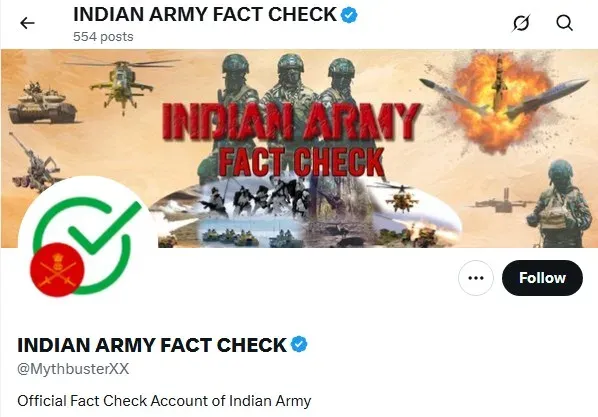 Indian Army launches @MythbusterXX fact-check account to counter deepfakes