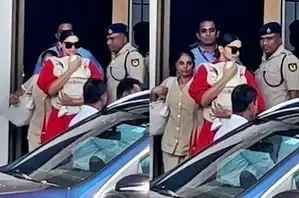 Deepika Padukone holds onto baby Dua as she exits Mumbai airport