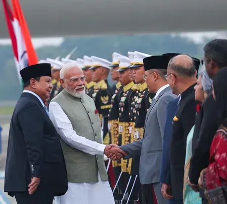 PM Modi arrives in Jakarta, touched by Subianto's airport welcome