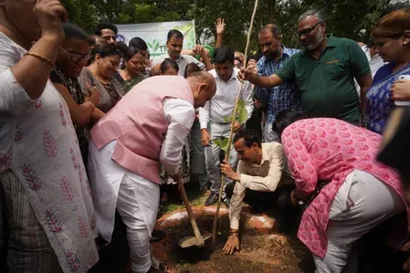 Delhi Assembly Speaker Vijender Gupta launches tree drive in Rohini