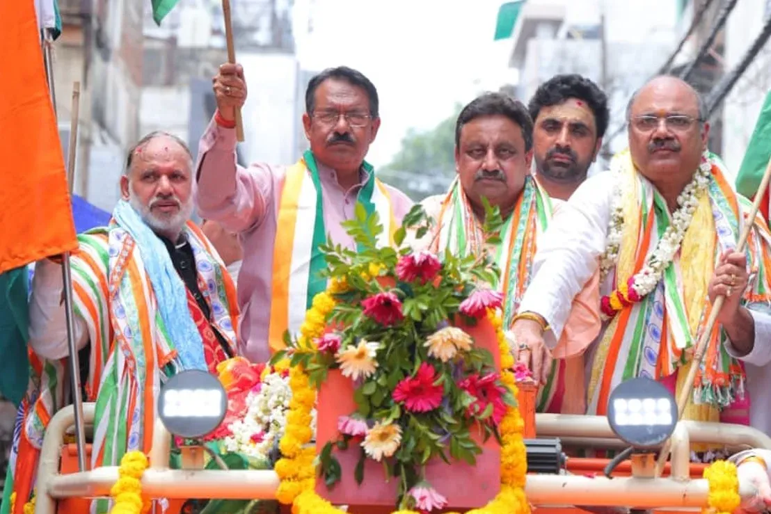 Delhi BJP's Tiranga Yatra near Red Fort ahead of 80th Independence Day