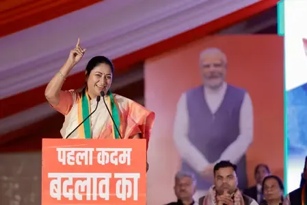 Delhi CM Rekha Gupta Celebrates One Year of Governance with Party Workers