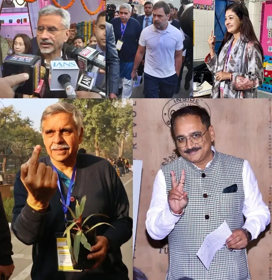 Delhi's Voting Day: Jaishankar, Rahul, Dikshit, Sachdeva Cast Their Votes