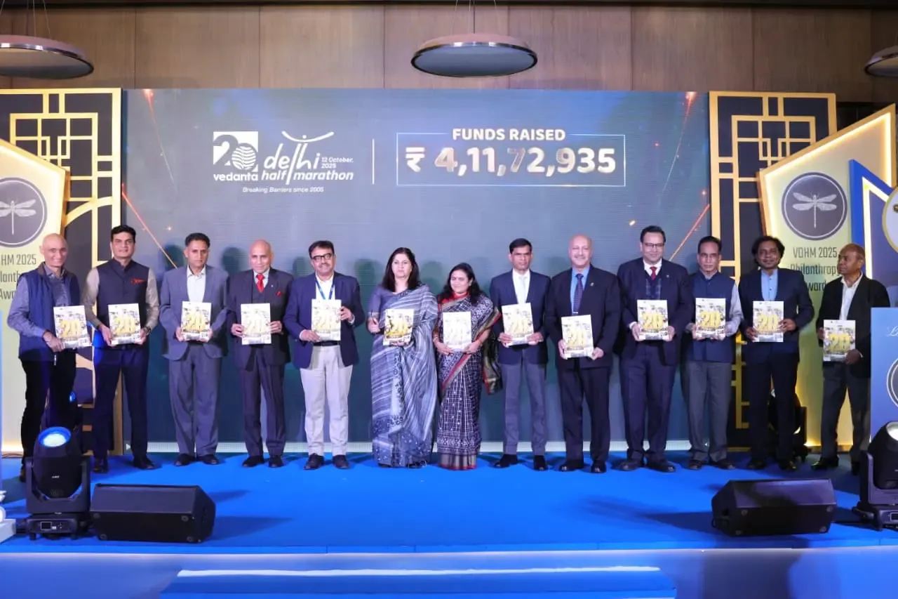 How much did the Delhi Half Marathon raise for social causes?