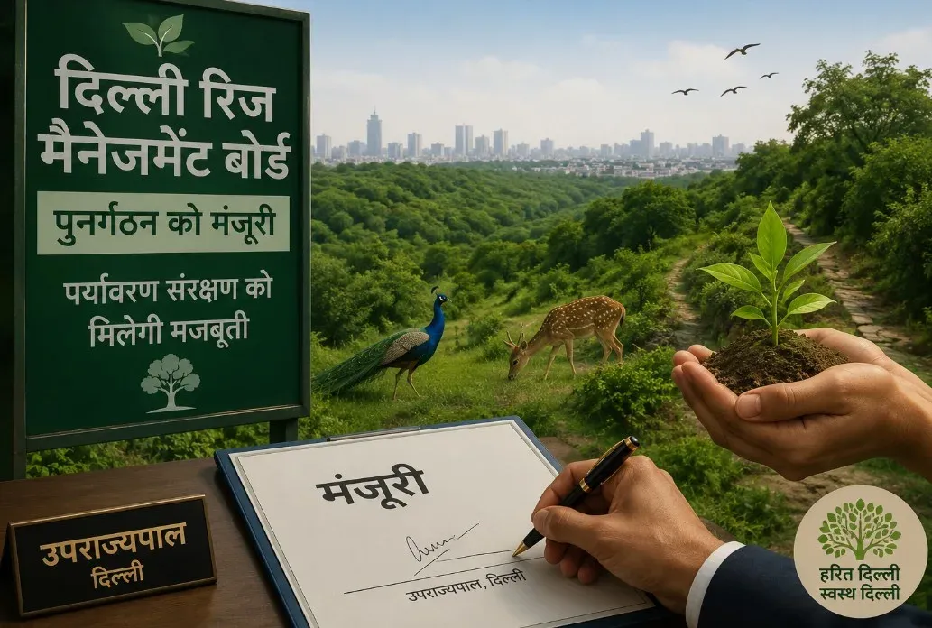 दिल्ली रिज मैनेजमेंट बोर्ड का पुनर्गठन: एलजी टीएस संधू की मंजूरी, राजधानी के 'ग्रीन लंग्स' को मिलेगी नई सुरक्षा