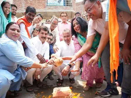 Delhi Minister Ravinder Indraj Singh inaugurates DJB pipeline projects in Bawana