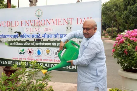 Delhi Speaker Vijender Gupta plants saplings on World Environment Day