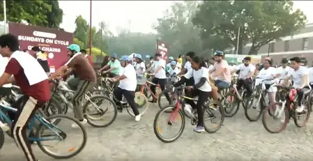 देशभर में 'फिट इंडिया संडे ऑन साइकिल' के 45वें संस्करण का आयोजन