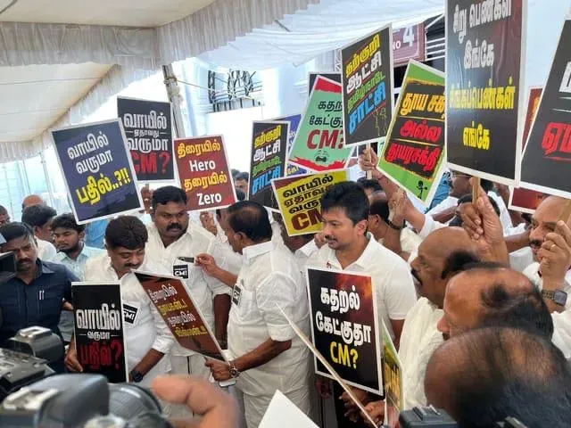 DMK protests TVK govt's first Tamil Nadu Assembly session