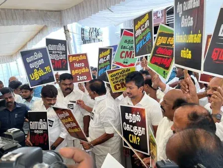 DMK protests TVK govt's first Tamil Nadu Assembly session