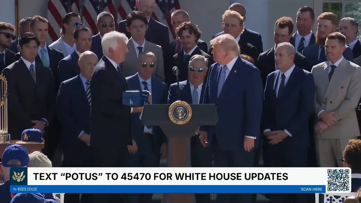 Dodgers Present Trump With Championship Ring at White House
