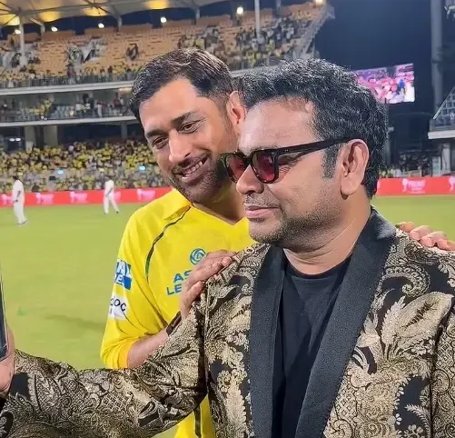 A.R. Rahman and MS Dhoni Share an Epic Moment