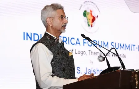 जयशंकर ने इंडिया-अफ्रीका समिट का लोगो किया लॉन्च, बोले- अफ्रीका के विकास के बिना हमारा विकास अधूरा