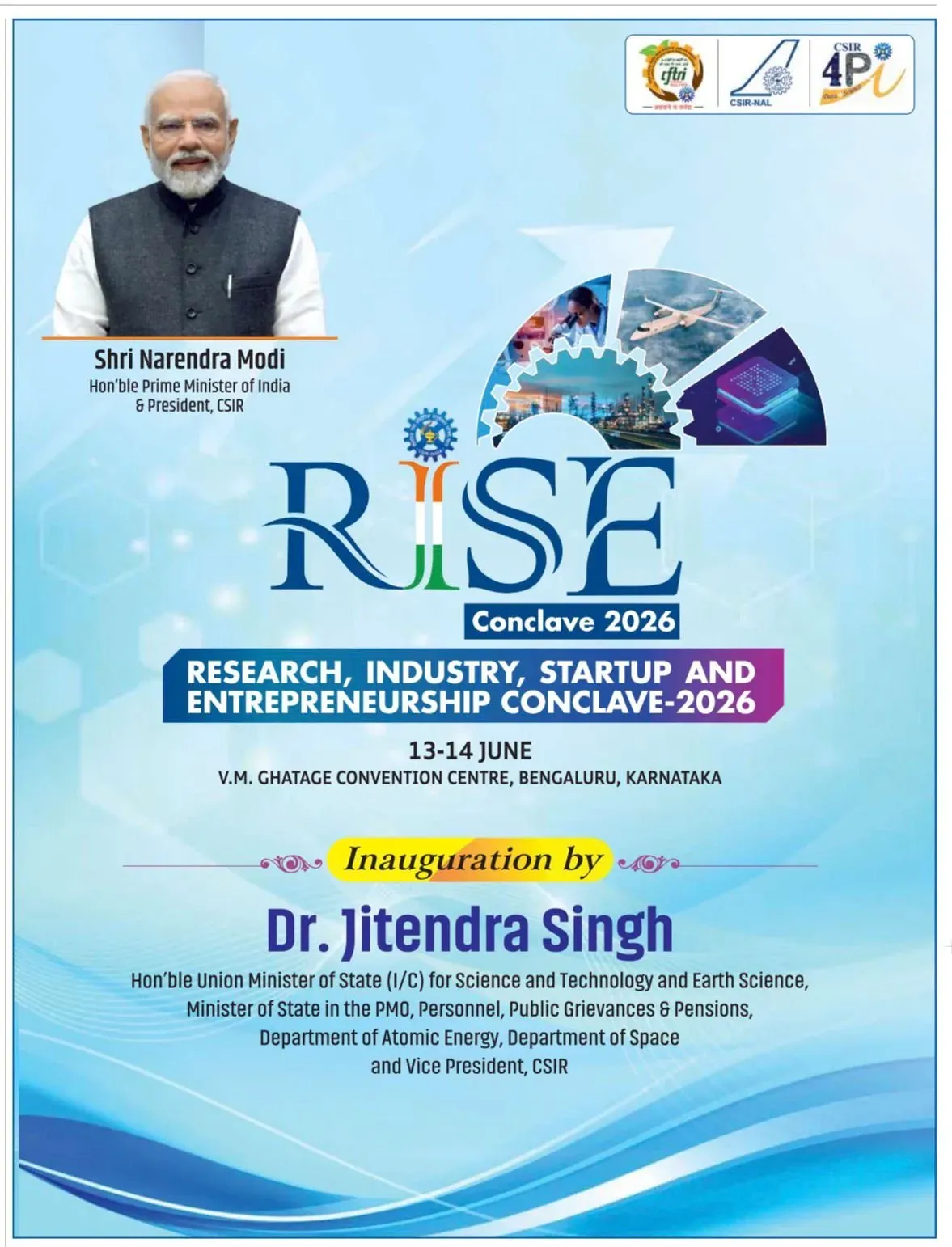 Dr. Jitendra Singh at CSIR RiseConclave2026 in Bengaluru
