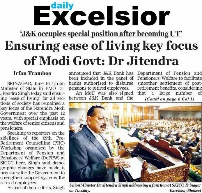 Dr. Jitendra Singh flags ease of living as Modi govt focus