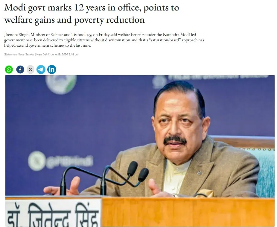 Dr. Jitendra Singh Marks Modi Govt's 12 Years in Office
