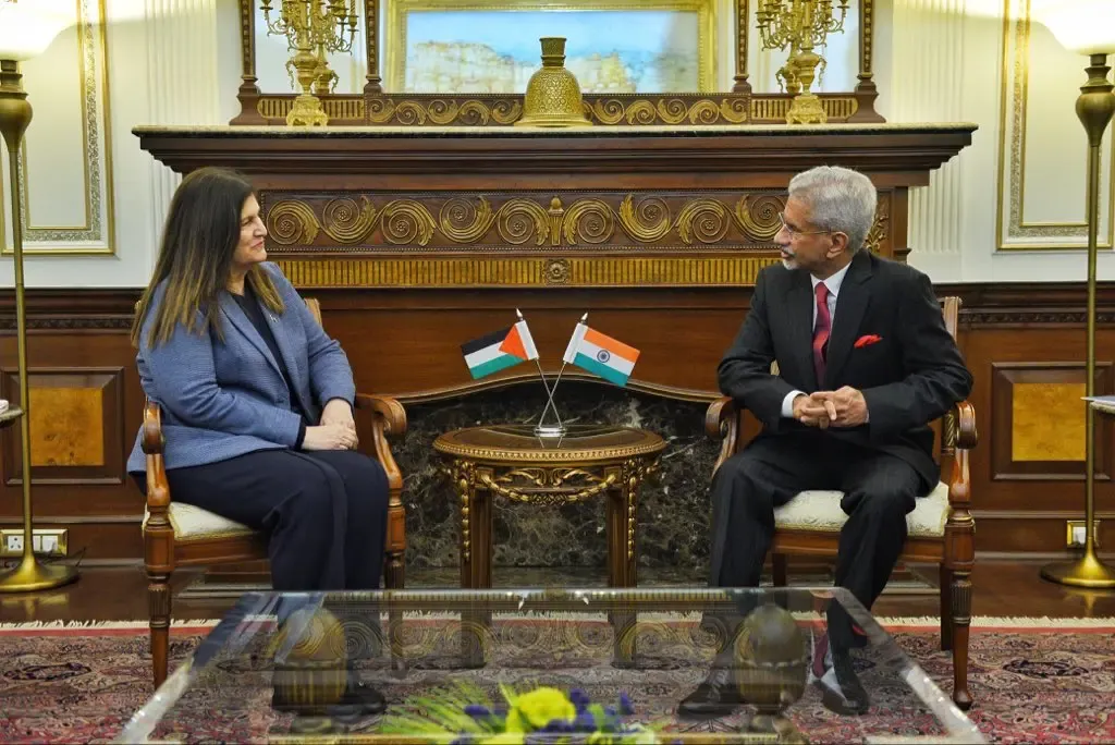 What Did EAM Jaishankar and Palestinian Counterpart Aghabekian Discuss Regarding Development Cooperation and Gaza Peace Plan?