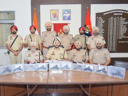 Punjab Police bust cross-border arms network: 8 arrested, 11 pistols seized in Amritsar