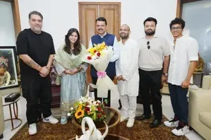 Ektaa R Kapoor meets Devendra Fadnavis, congratulates him for
 historic win in Maharashtra Elections