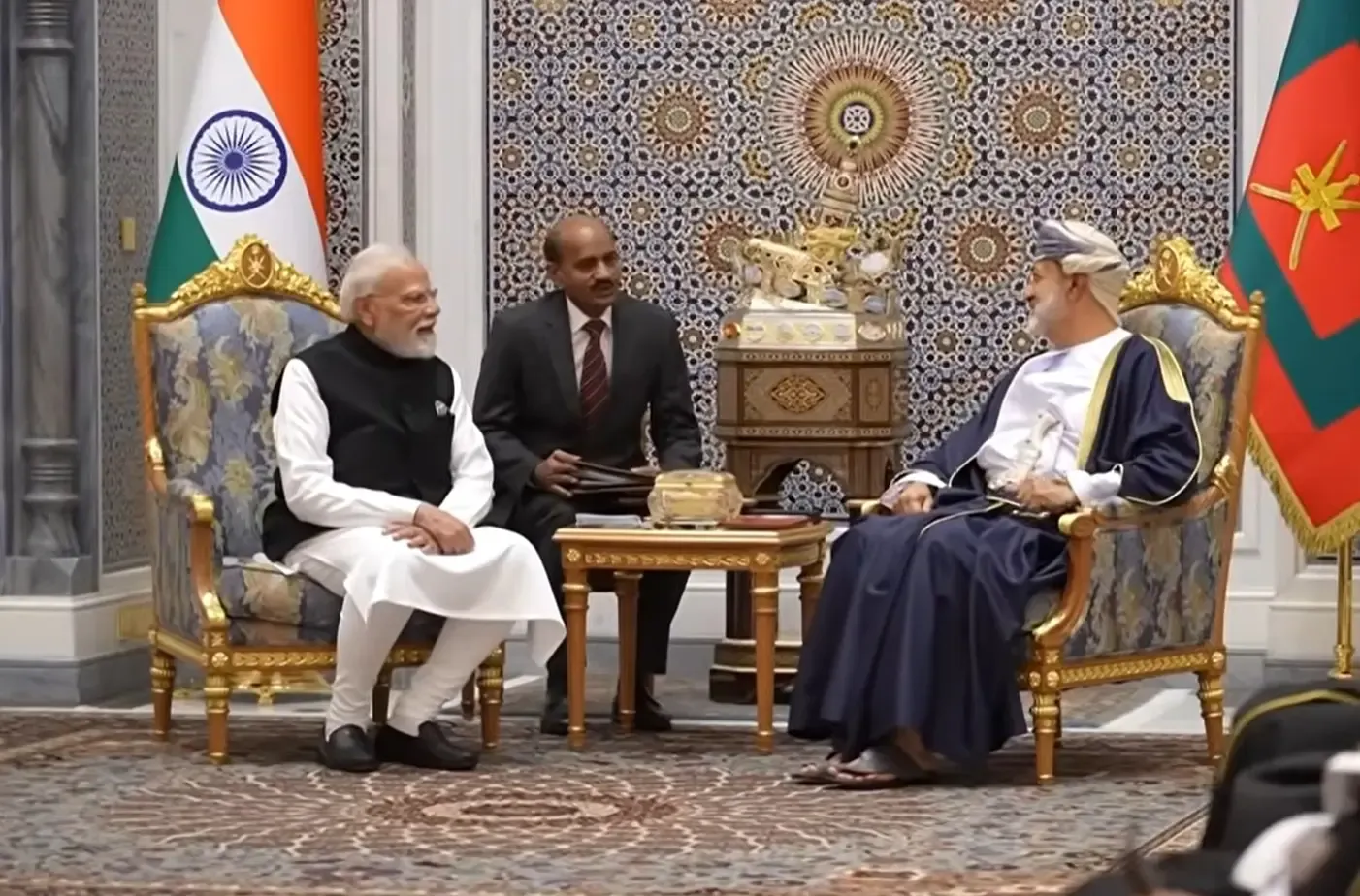 What was discussed between PM Modi and Oman Sultan in Muscat?