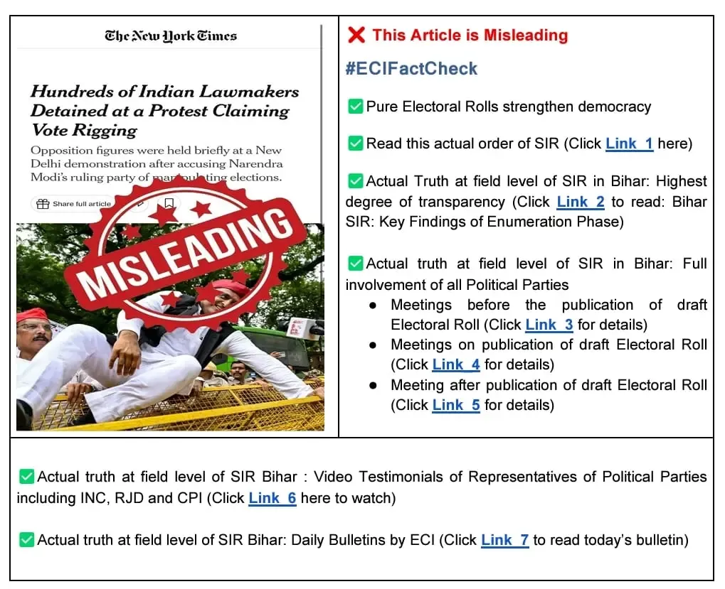 क्या ईसीआई ने विदेशी मीडिया की पोल खोली? मतदाता सूची में हेराफेरी के विपक्षी दावे को किया खारिज