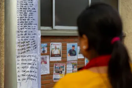 Nepal floods: Families post missing-person notices outside Kathmandu hospital