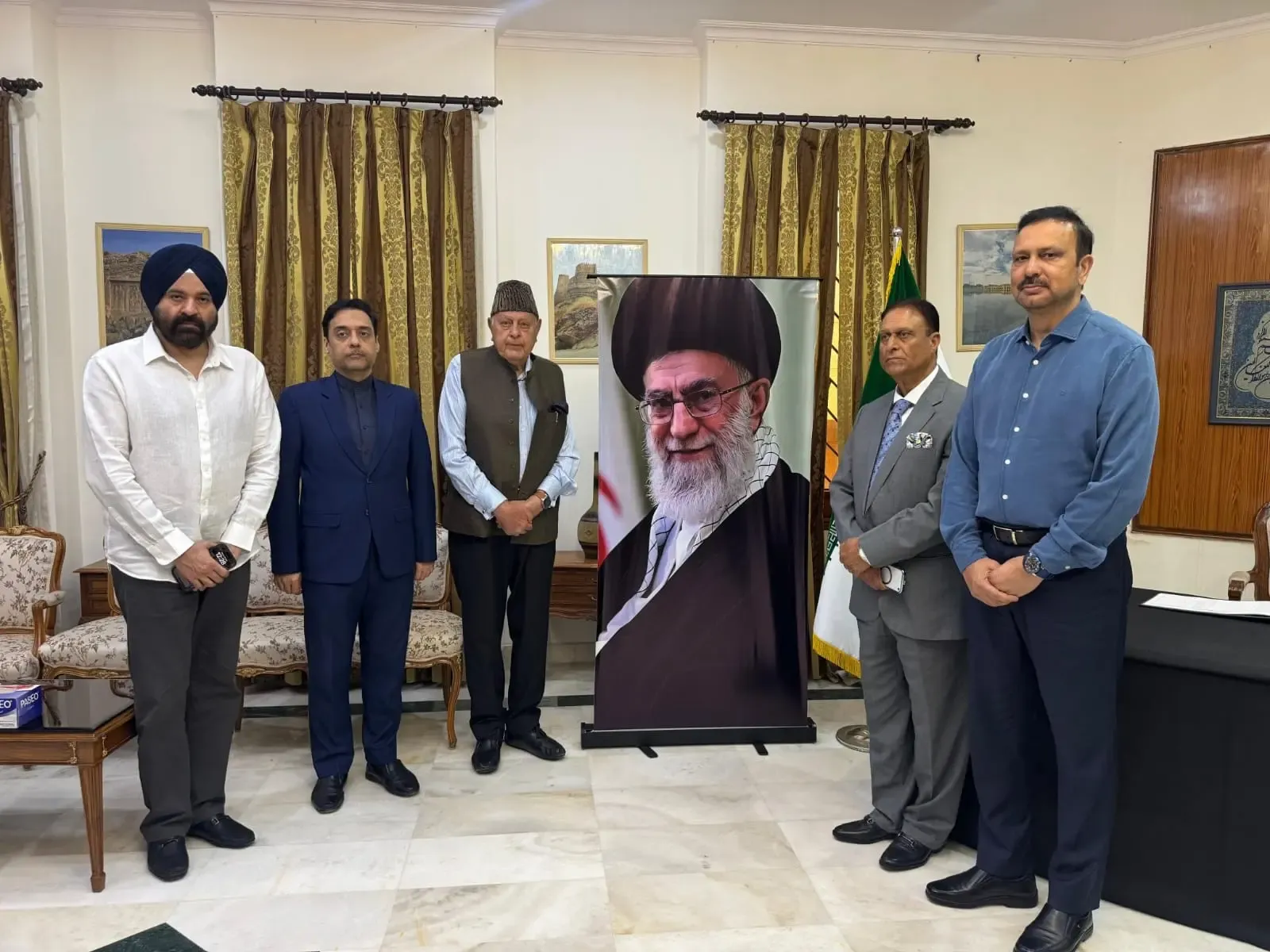 Farooq Abdullah Pays Tribute to Khamenei at Iranian Embassy Following His Death