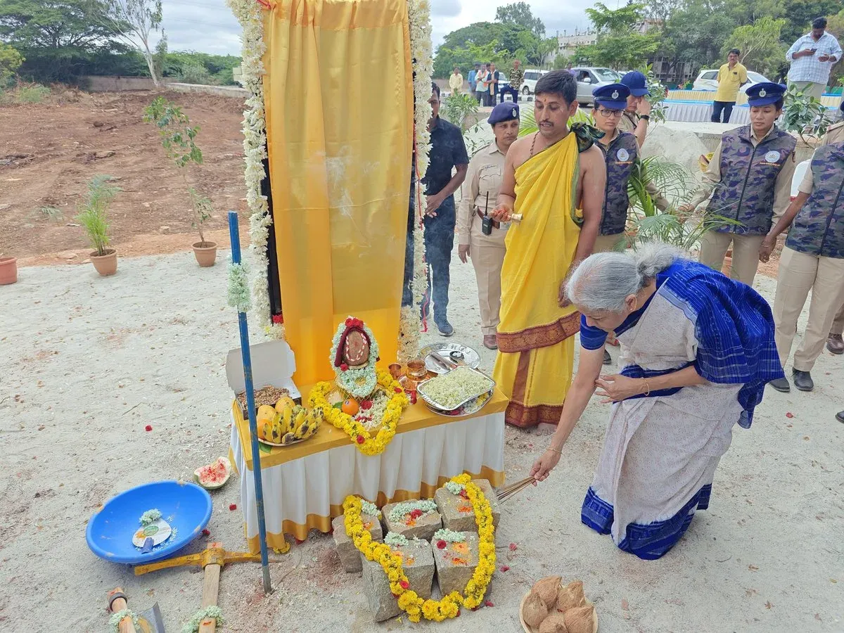 FM Sitharaman Lays Foundation for Vijayanagara District Auditorium